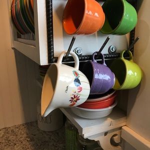 Rae Dunn script cream floral creamer cup